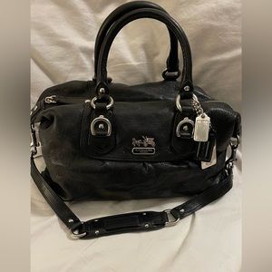 Coach black leather bag